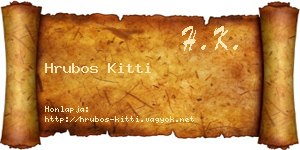 Hrubos Kitti névjegykártya