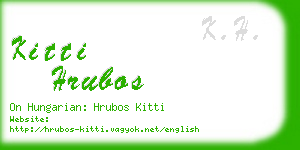 kitti hrubos business card